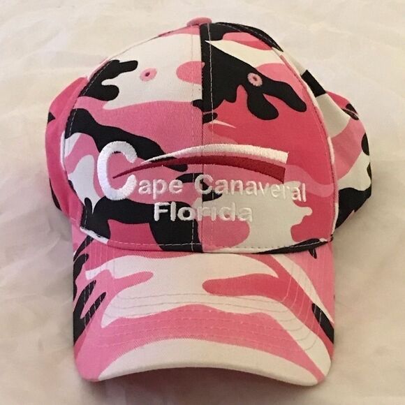 Women's JHats Cape Canaveral Florida Pink Camo Baseball Hat - Picture 2 of 10
